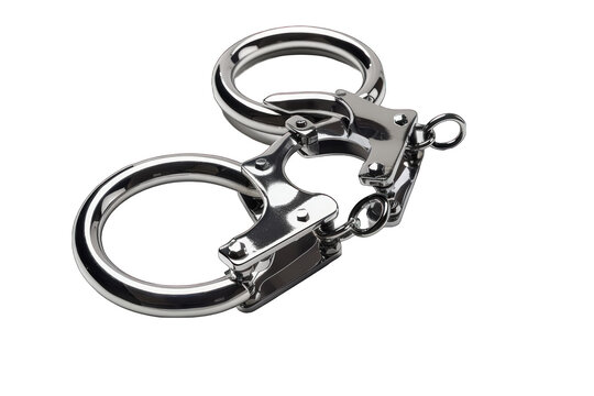 Handcuffs Denoting Law Enforcement And Restraint ,isolated On White Background Or Transparent Background. Png Cutout Clipart