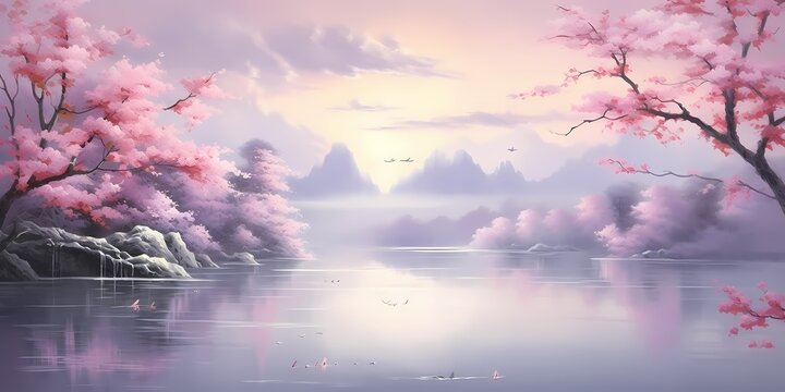 Layers of delicate pastels blending into one another, painting a picture of peaceful serenity.