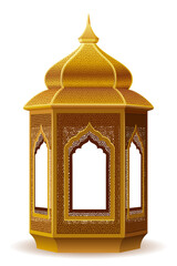 islamic lantern muslims attribute of religion vector illustration