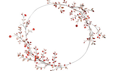 Blossom Ring Design frame, Circle floral frame Isolated on Transparent background.