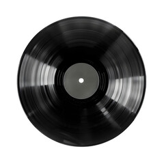 Single vintage vinyl record isolated on white or transparent background 