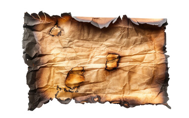 Scorched Paper, Burnt Paper Elements Isolated on Transparent background.