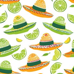 Cinco de Mayo themed party seamless pattern