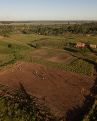 drone view of countryside