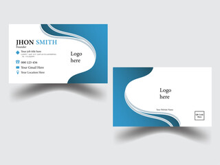  modern creative business card and name card horizontal simple clean template vector design
