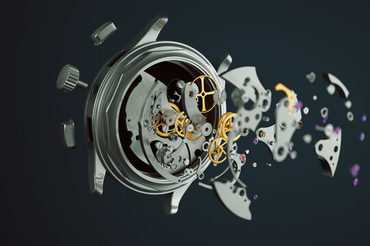 Precision and Intricacy: Disassembled Mechanical Watch Movement Showcase