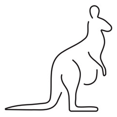kangaroo icon isolated on white background, vector illustration.