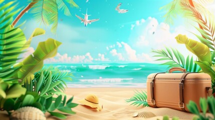 Summer beach background materials