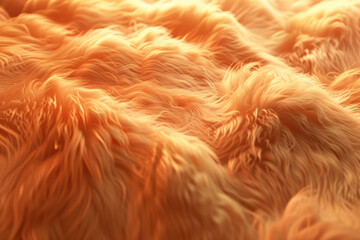 The texture of fluffy material in peach color

