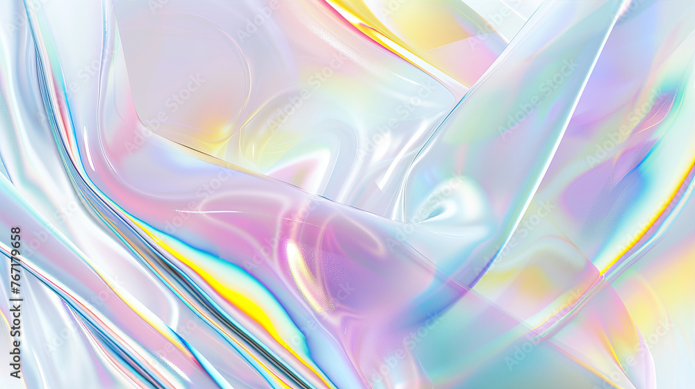 Fototapete abstract 3d background with colorful iridescence waves