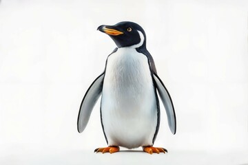 Obraz premium Penguin in a scientist's lab coat, against a clean white background