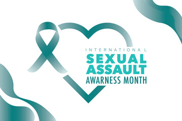 Sexual Assault awareness Month of April. Poster , banner design template Vector illustration. - obrazy, fototapety, plakaty