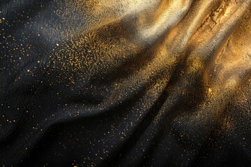 Black, Gold, and Yellow Gradient Background with Grainy Noise Texture and Bright Glow, abstract background