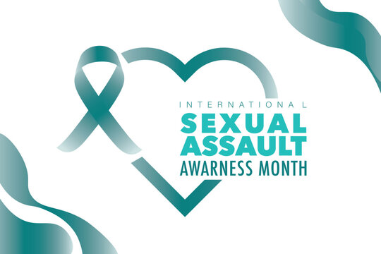 Sexual Assault awareness Month of April. Poster , banner design template Vector illustration.
