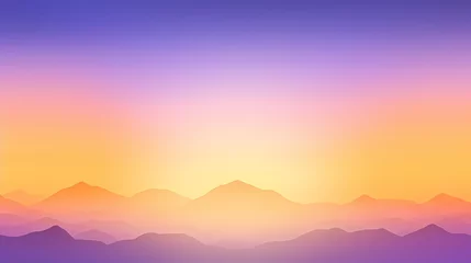 Fotobehang Explore a sunrise gradient background ablaze with vitality, where golden yellows transition into soothing violets, providing a captivating backdrop for graphic resources. © Kanwal