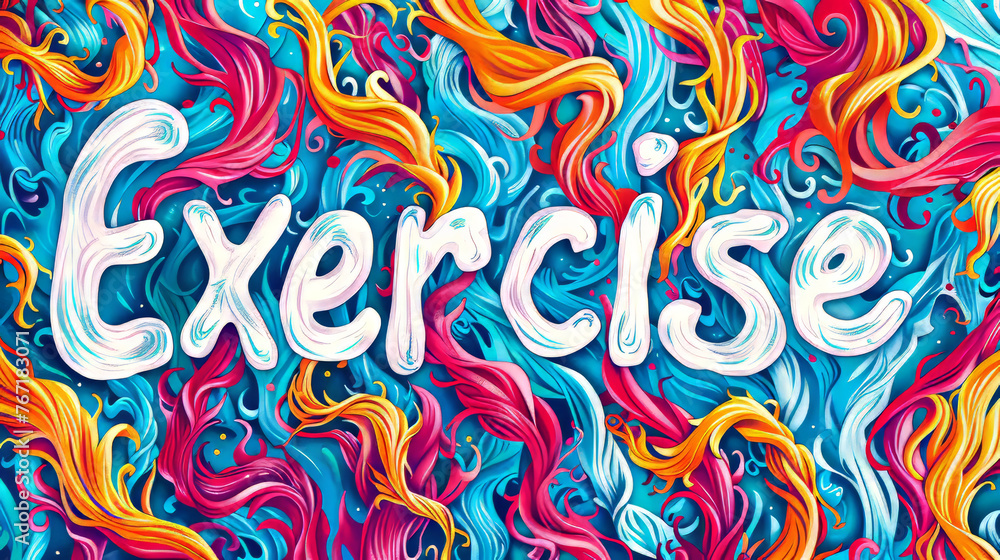 Aufkleber a man is seen doing a word exercise on a solid colored background in this image.