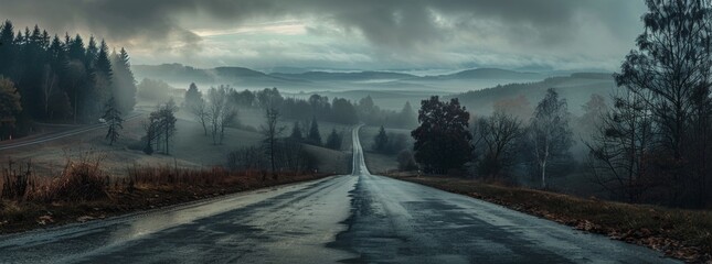 KS A beautiful road in the middle of nature a landscape
