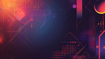 Obraz premium Modern digital backdrop with geometric shapes and vibrant gradients