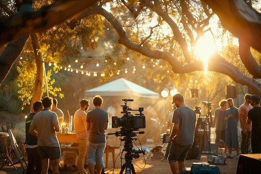 TV Camera Recording a Publicity Event