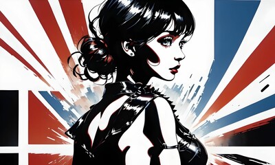 wallpaper, silhouette and portrait of an elegant woman with stiletto heels