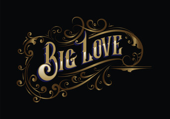 BIG LOVE lettering custom template design