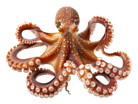 live octopus, isolated white background PNG