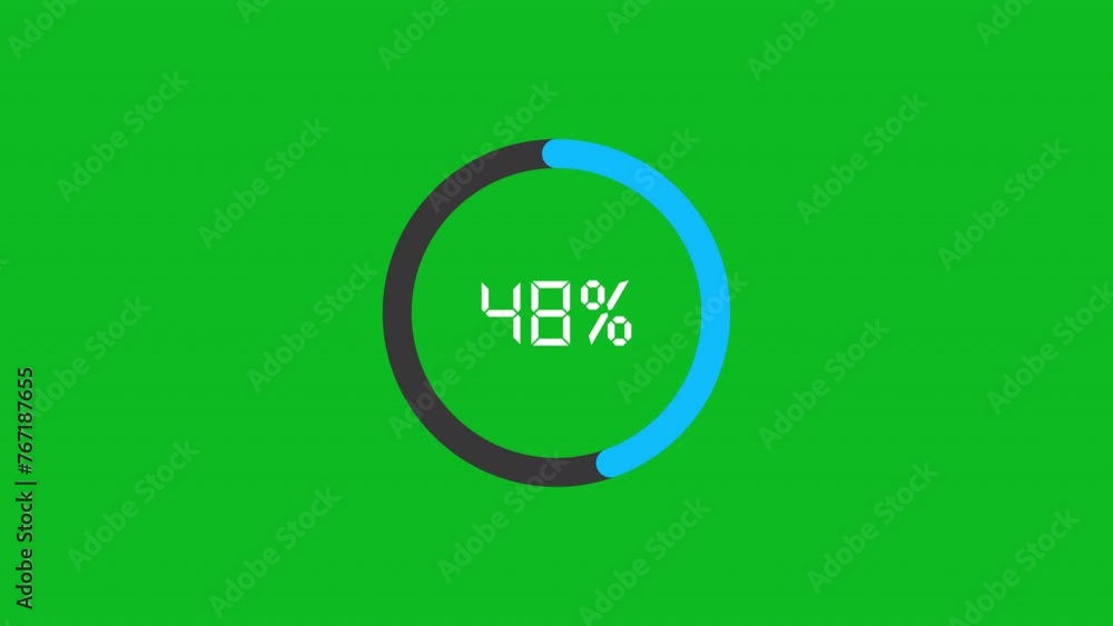 Canvas Prints loading circle bar downloading progress animation loading transfer download 0 to 100% on green scree
