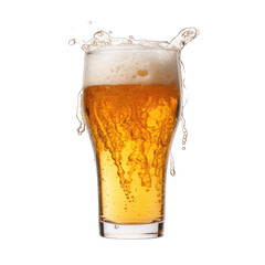 Beer in a Pilsner Glass, transparent background - obrazy, fototapety, plakaty