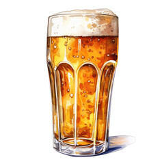 Beer in a Pilsner Glass, transparent background - obrazy, fototapety, plakaty