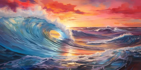 Foto op Canvas Calm waves of color washing over the canvas, creating a sense of harmony and relaxation. © Kanwal