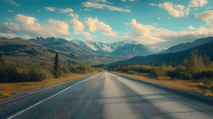Fototapeta premium Landscapes on Denali highway. Alaska. Instagram filter, ai Generated 