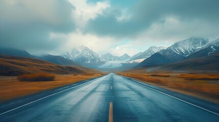 Landscapes on Denali highway.Alaska. Instagram filter, Ai Generated 