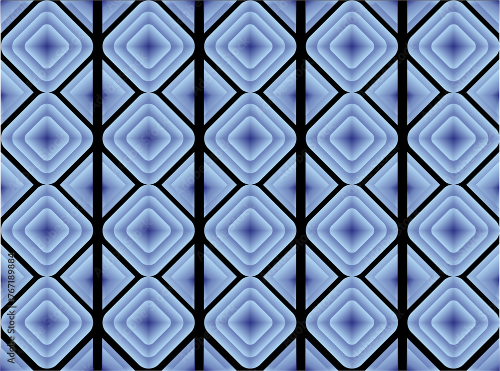 Poster composition of planes and geometric shapes with blue gradients as background design in graphic visua
