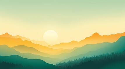 Behold a sunrise gradient background bursting with life, as radiant yellows melt into serene greens, igniting inspiration in graphic designs. - obrazy, fototapety, plakaty