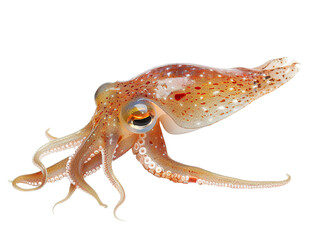 Fototapeta premium live squid, isolated white background PNG