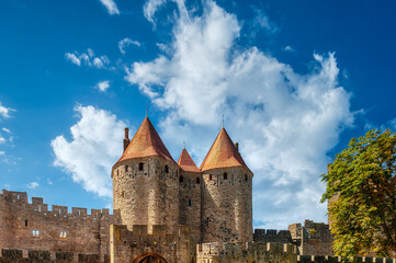 Fototapeta premium Carcassonne, a hilltop city in the Languedoc area of southern France, is famous for its medieval citadel