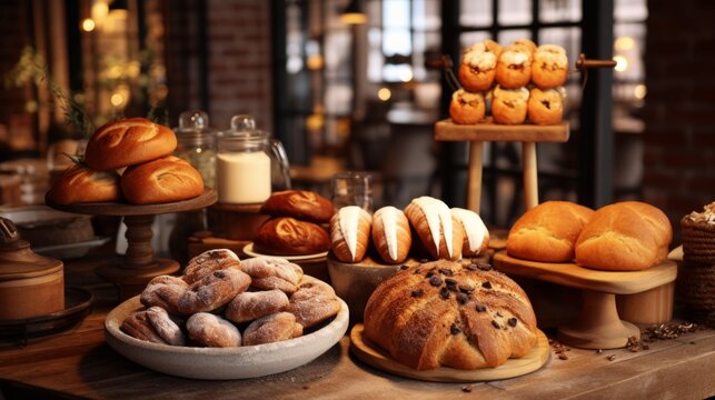 Fresh pastries in the bakery