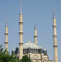 Fototapeta na wymiar Selimiye Mosque, located in Edirne, Turkey, was built by Mimar Sinan in the 16th century.