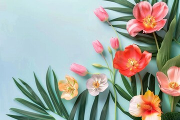 Obraz na płótnie Canvas Colorful flowers spring sale discount