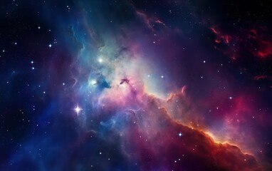 Nebula and galaxies in space, Abstract cosmos background