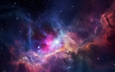 Fototapeta premium Nebula and galaxies in space, Abstract cosmos background