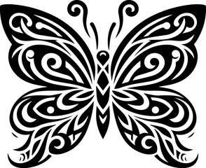 Butterfly Silhouette Design. Tribal Butterfly Tattoo Design