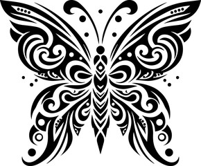 Butterfly Silhouette Design. Tribal Butterfly Tattoo Design
