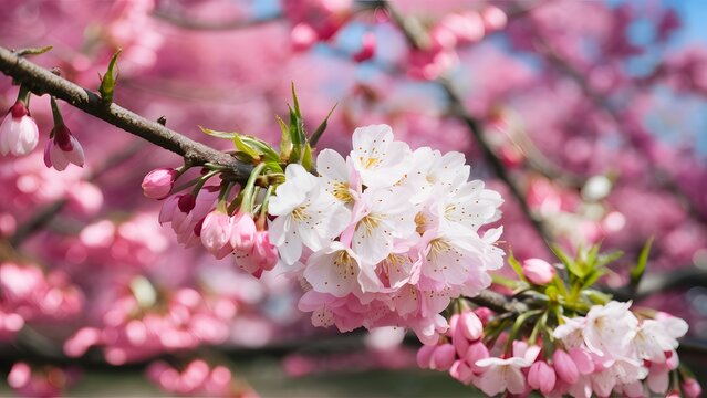 Pic Shallow depth Sakura flower cherry blossom greeting card background