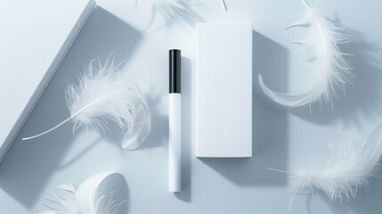 Minimalist Eco-Friendly Mascara with Ethereal Feather Design