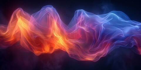 Obraz premium Ethereal 3D render of a floating, cloud-like structure with fluid, organic curves and shimmering, iridescent surfaces, housing advanced, dream-recording technology