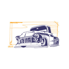 old car vector-based graphic design illustration 