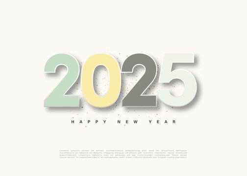 Happy new year 2025. With 3D image design. Premium design for a new year celebration. Poster, banner and cover design.