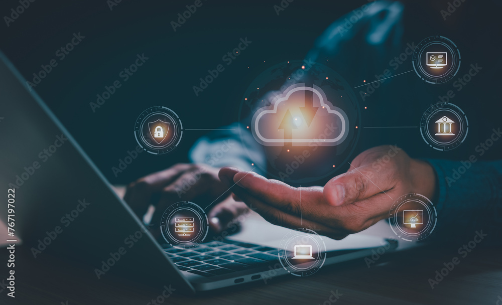 Poster digital transformation change management, internet of things. new technology big data and business p
