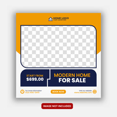 Real estate house square social media post template